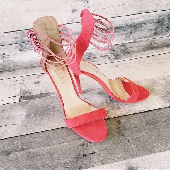 Lala Ikai Shoes - Lala Ikai Ankle Strap Heels Coral Size 7